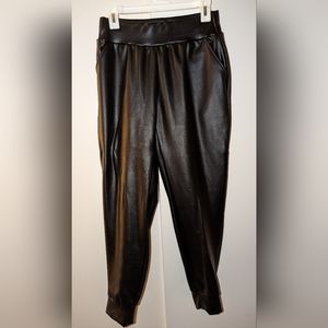 Faux Leather Jogger Pants